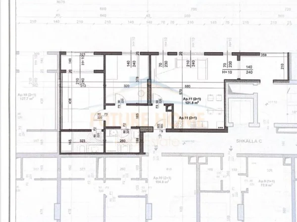 Tirane, shitet apartament 2+1+Ballkon Kati 3, 122 m² 207.400 € 