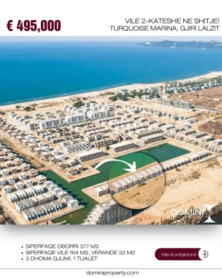 Durres, shitet 2 Katshe , 164 m² 495.000 € (Turquoise Marina, Gjiri i Lalzit)