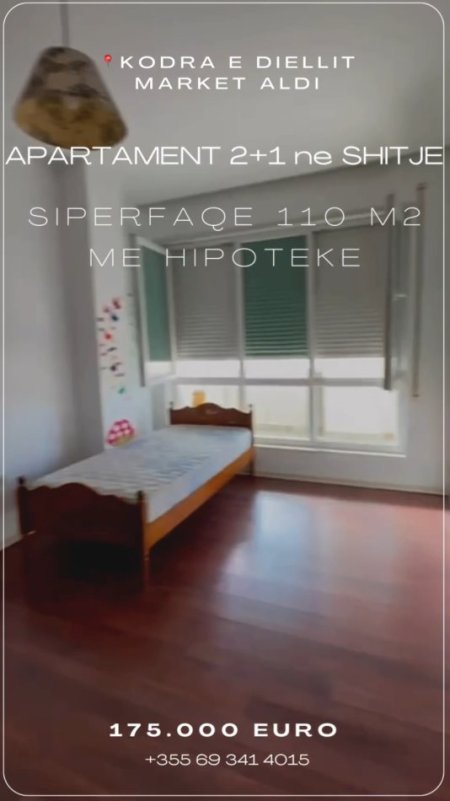 Tirane, shitet apartament 2+1+Ballkon Kati 4, 110 m² 175.000 € (Kodra e Diellit)
