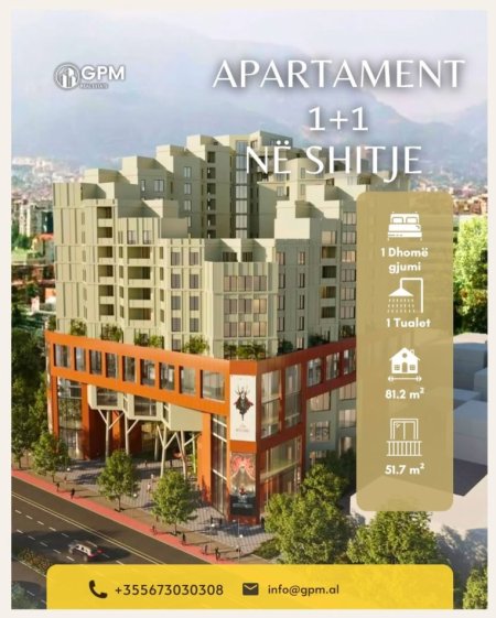 Tirane, shitet apartament 1+1 , 81 m² (Rruga Dritan Hoxha)