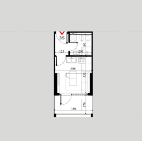 Shengjin, shitet garsonier 1+1 Kati 4, 31 m² 46.500 € (Shengjin, Lezhe)