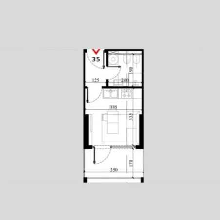 Shengjin, shitet garsonier 1+1 Kati 4, 31 m² 46.500 € (Shengjin, Lezhe)