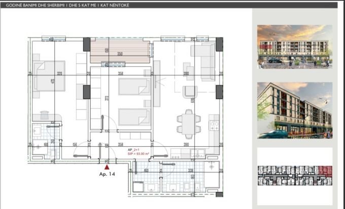 Tirane, shitet apartament 2+1+Aneks+Ballkon Kati 3, 108 m² 91.800 € (kamez)