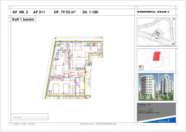 Tirane, shitet apartament 2+1 Kati 5, 80 m² 176.000 € 
