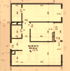 Tirane, jepet me qera apartament 2+1+Ballkon Kati 4, 102 m² 159.000 € (Mei&#039;s Garden Residence)