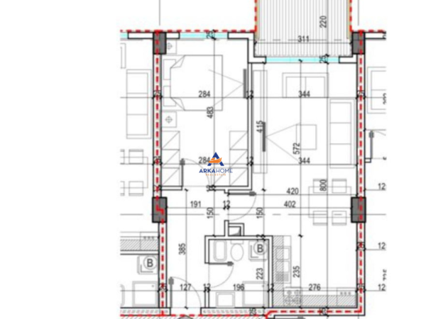 Tirane, shitet apartament 1+1+Ballkon Kati 3, 75 m² 128.792 € (LAPRAKË, KOMPLEKSI AURA)