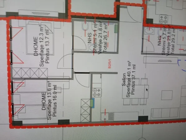 Tirane, shitet 2+1+Ballkon Kati 5, 106 m² 180.000 € 