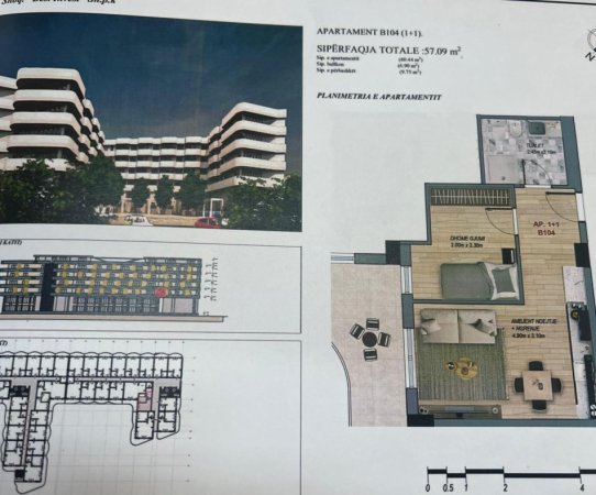 Shqiperi, shes apartament 1+1+Ballkon Kati 1, 57 m² 93.000 € (Qerret Kavaje)