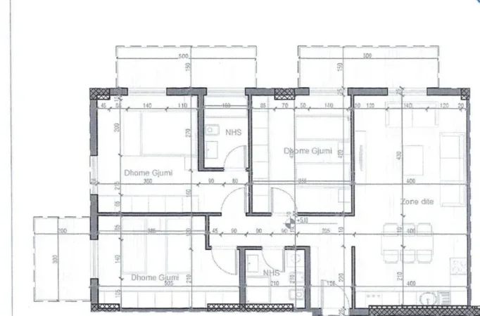 Tirane, shes apartament 3+1+Aneks+Ballkon Kati 1, 152 m² 243.000 € (REZIDENCA "PORTA E RE")