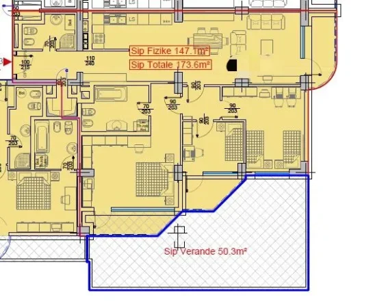 Tirane, jepet me qera zyre Kati 3, 217 m² 3.000 € 