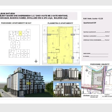 Tirane, shitet apartament 1+1+Ballkon Kati 3, 79 m² 79.230 € (Belfior 1 Paskuqan)