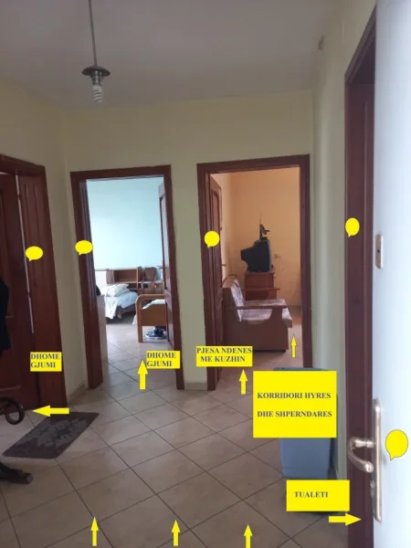 Tirane, Okazion Shitet Apartament i bollshem, me shumë pamje e drite, tip 2+1, në kat 5, pallat ekzistues me 5-kate, sip. 81m², Cmimi 125'000 €, në rrugën Ali Demi, tek Fusha / Kryqëzimi Ali Demi, 250m nga Ura Brrylit /Lana/ Ministria e Jashtme, 10minuta në këmb nga qendraTiranës.