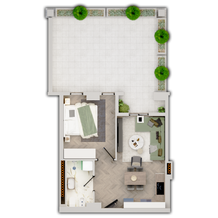 Tirane, shitet apartament 1+1 Kati 0, 77 m² 71.400 € 