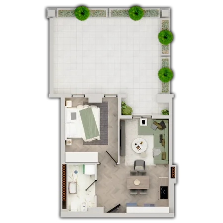 Tirane, shitet apartament 1+1 Kati 0, 77 m² 71.400 € 