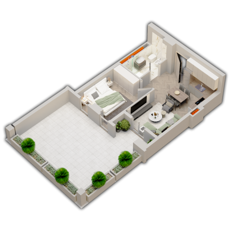 Tirane, shitet apartament 1+1 Kati 0, 77 m² 71.400 € 