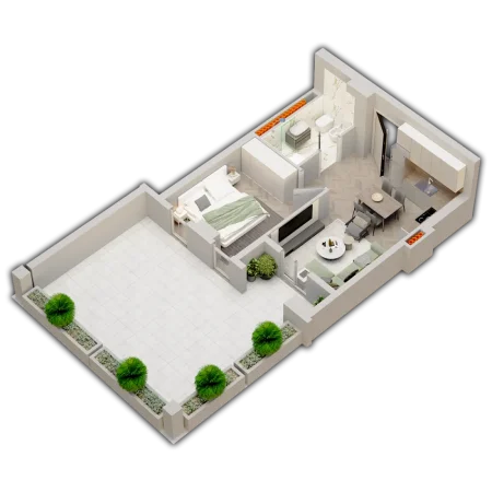 Tirane, shitet apartament 1+1 Kati 0, 77 m² 71.400 € 