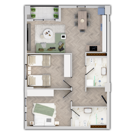 Tirane, shitet 2+1+Ballkon Kati 5, 99 m² 