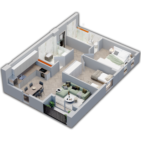 Tirane, shitet 2+1+Ballkon Kati 5, 99 m² 