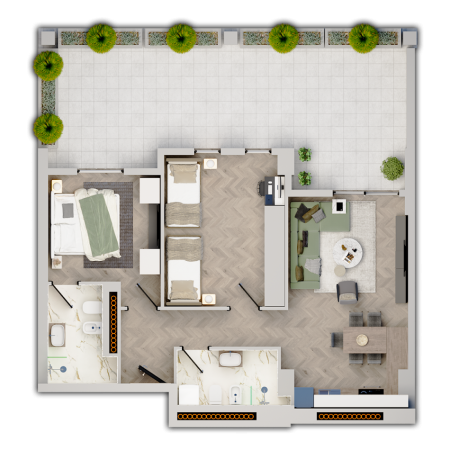 Tirane, shitet 2+1+Ballkon Kati 6, 126.420 € 