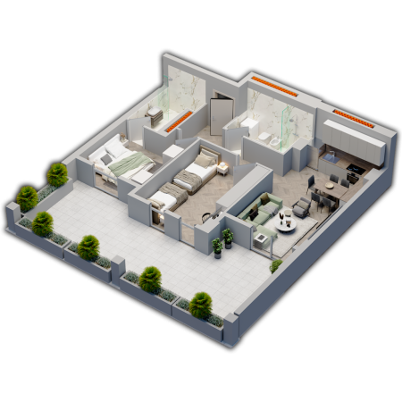 Tirane, shitet 2+1+Ballkon Kati 6, 126.420 € 