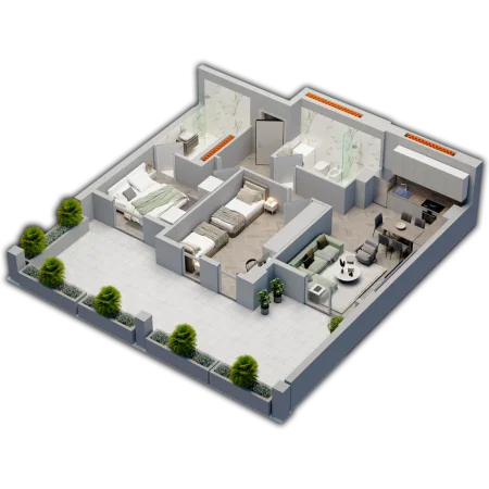 Tirane, shitet 2+1+Ballkon Kati 6, 126.420 € 