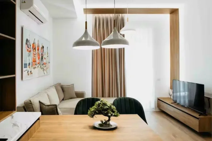 Tirane, jepet me qera apartament 1+1+Ballkon Kati 3, 50 m² 590 € (SIRI KODRA)