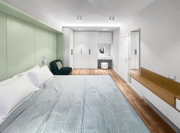 Tirane, jepet me qera apartament 1+1 Kati 2, 71 m² 1.100 € (Prane Gardes)