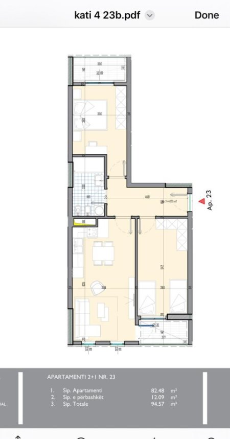 Tirane, shitet apartament 2+1 Kati 6, 83 m² 107.000 € (UNIVERS CITY)