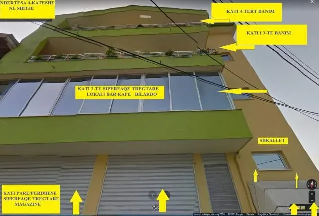 Shitet Ndërtes Re 4-kate, banim & shërbim, ideale për 2-familje, dy-kate te para sip.tregtare 260m2, kati 3 & 4 banim 313m2, rr. P.Gurakuqi,100m nga rrethe-rrotullimi Shkozës/ Poligrafiku