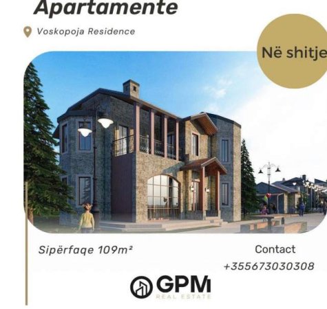 Korce, shitet apartament 2+1 Kati 1, 109 m² 150.000 Euro ne Voskopoje
