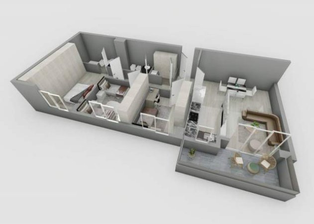 Tirane, shes apartament 1+1+A+BLK Kati 3, 70 m² 1.200 Euro/m2 (Laprake,Ish Dogana)