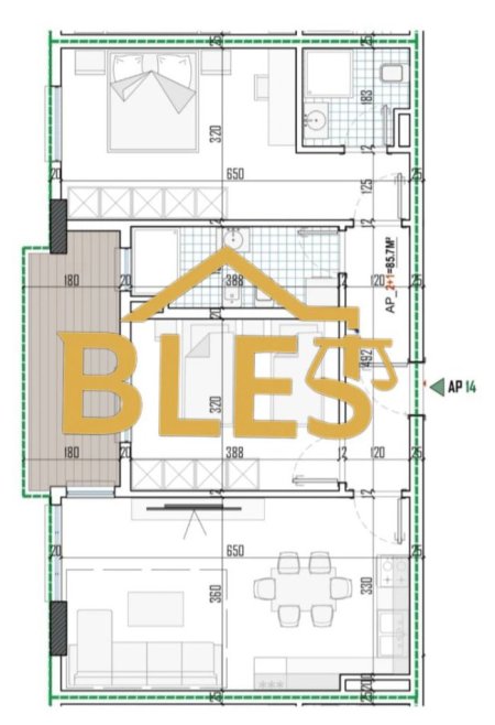 Tirane, shitet apartament 2+1 Kati 2, 100 m² 115.001 € (Paskuqan)