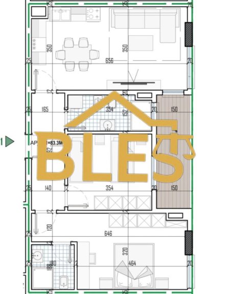 Tirane, shitet apartament 2+1 Kati 1, 100 m² 115.000 € (Paskuqan)
