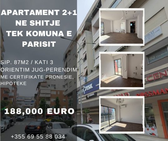 Tirane, shitet apartament 2+1+Aneks+Ballkon Kati 3, 87 m² 188.000 € (Komuna e parisit / prane Kristal Center)