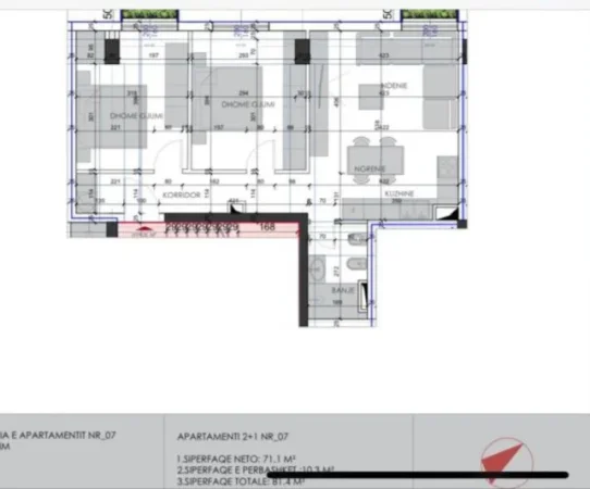 Tirane, shitet apartament 2+1 Kati 1, 81 m² 142.000 € (ALI DEMI)