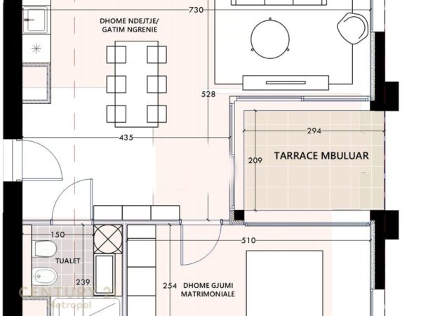 Vlore, shitet apartament 1+1 Kati 5, 75 m² 279.000 € (Vlora Marine)