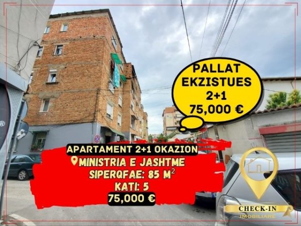 Tirane, shitet apartament 2+1+A+BLK Kati 5, 85 m² 75.000 Euro (Ministria e Jashtme)