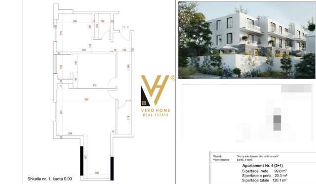 Tirane, shitet apartament 2+1 Kati 2, 120 m² 185.000 Euro (NE SELITE)