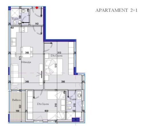 Tirane, shitet apartament 2+1+BLK Kati 2, 96 m² 91.485 Euro (Kthesa e Kamzes)