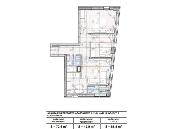 Tirane, shitet apartament Kati 5, 85 m² 131.425 € (UNAZA E RE)