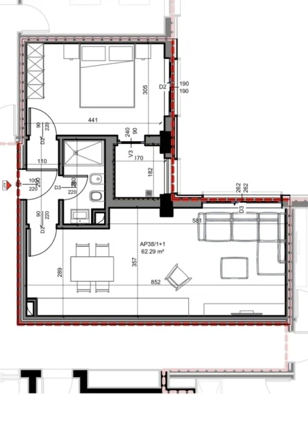Tirane, shitet apartament 1+1 Kati 5, 71 m² 163.300 € (Shkolla e kuqe)