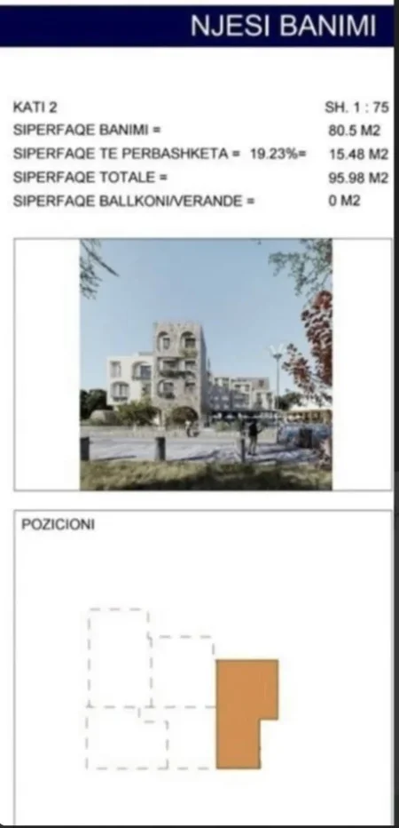 Vlore, shes apartament ne plazh 2+1+Ballkon Kati 2, 96 m² 310.000 € (Plazh Radhime)