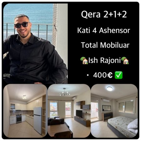 Durres, jepet me qera apartament 2+1+Aneks+Ballkon Kati 4, 111 m² 400 € (Qera 2+1+2 Ish Rajoni Lagja 6 Diambe • 400€ neto)