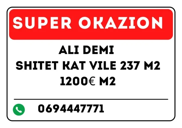 Tirane, shitet Vile 5+1 Kati 3, (Ali Demi)