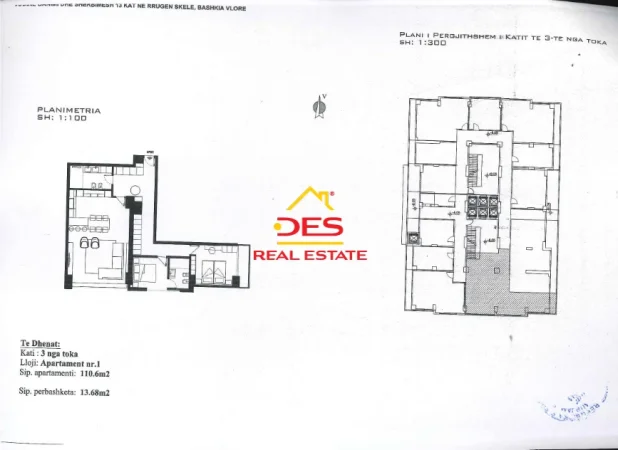 Vlore, shitet apartament 2+1+Ballkon Kati 3, 124 m² (Rruga Murat Tërbaçi)