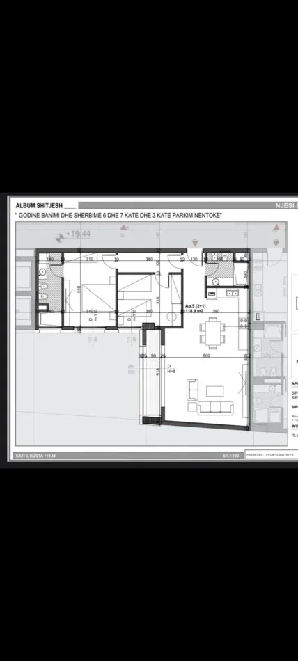 Tirane, shitet apartament 1+1+Ballkon Kati 6, 185.600 € 