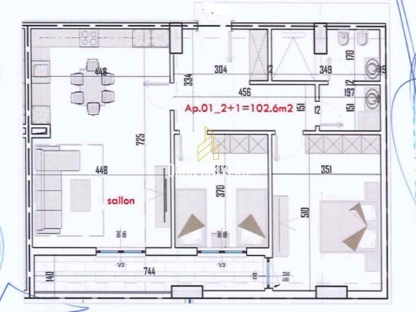 Tirane, shitet apartament 2+1+Ballkon Kati 2, 118 m² 112.100 € (Residenca Splash Colour, Paskuqan Tirana, Albania)