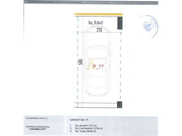 Tirane, shitet garazh | post parkimi Kati -2, 28 m² 