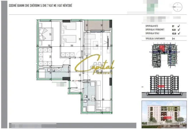 Tirane, shitet apartament 2+1 Kati 2, 113 m² 136.000 € (PASKUQAN)