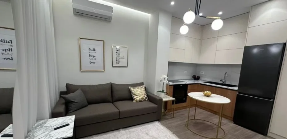 Tirane, jepet me qera apartament 1+1 Kati 8, 50 m² 620 € (Rruga Karl Gega)